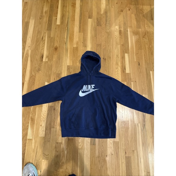 Nike Sportswear Club Fleece Navy Blue Hoodie & Pants Set Size XL Sweatsuit - Picture 2 of 11